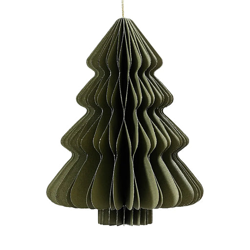 Small Green Paper Tree Hanging Christmas Decoration