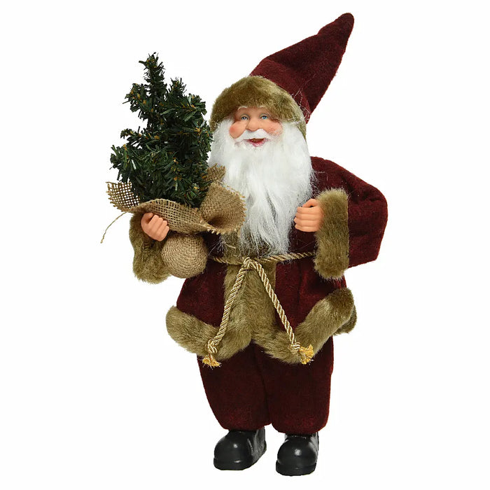 Smiling Santa standing figure with Tree