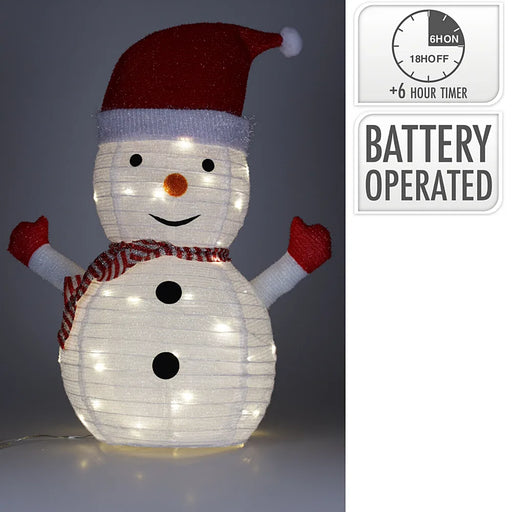 Snowman with Warm White Battery Operated LED Indoor & Outdoor