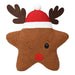 Star Shaped Winking Reindeer Christmas Cushion