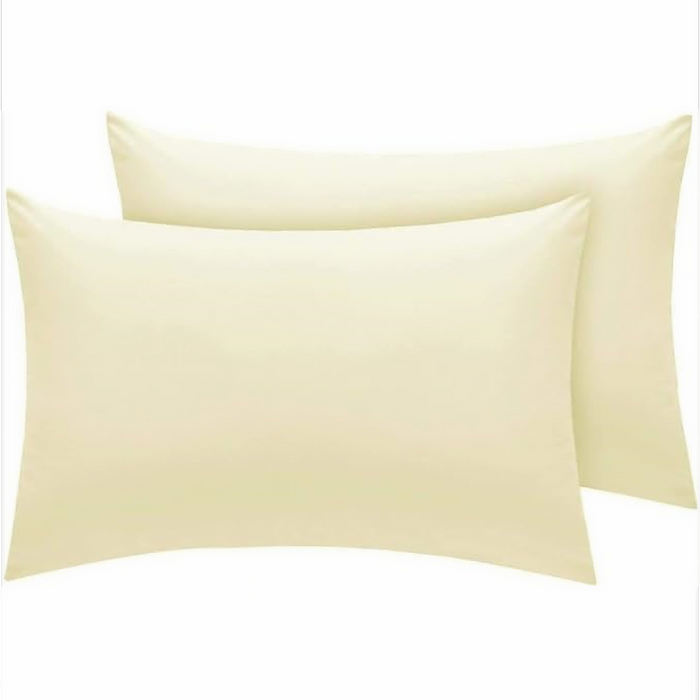T200 Natural Egyptian Cotton Cream Pillowcase Pair