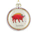 lose-up of Taurus Zodiac Christmas bauble showing detailed Taurus symbol and smooth finish.