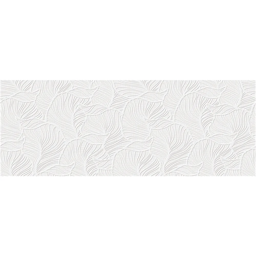 Close-up of Tesuki Gampi Blanco tile surface showing its smooth rectified edge and subtle detail.