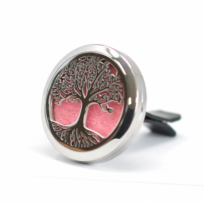 Tree of Life 30mm stainless steel car diffuser kit with vent clip and reusable felt pads
