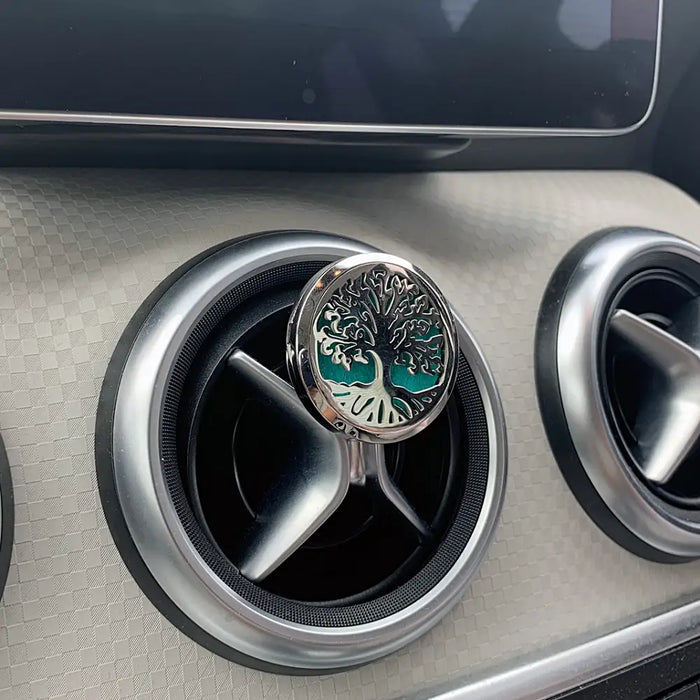Tree of Life 30mm stainless steel car diffuser kit with vent clip and reusable felt pads