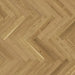 Detailed view of Trendtime 3 Oak Herringbone showing the matt lacquered finish, tight joints, and subtle bevels between strips.
