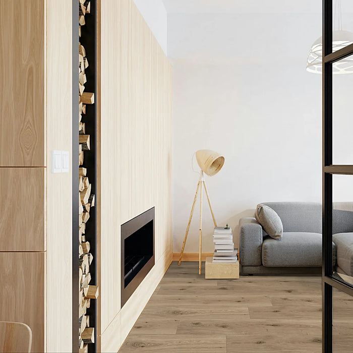 Trendtime 4 Chalet flooring in a cosy living space with wooden accents and warm, textured furnishings.