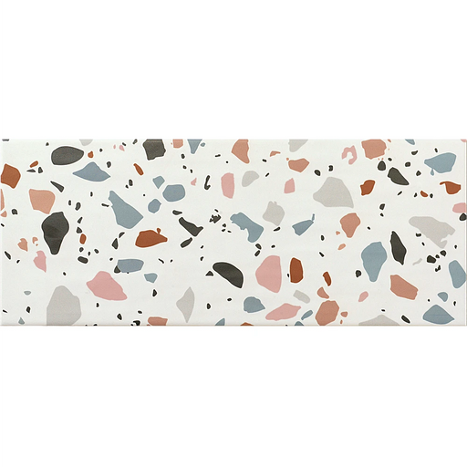 Detail of the Trendy Mix wall tile highlighting its varied colours and decorative patterns.