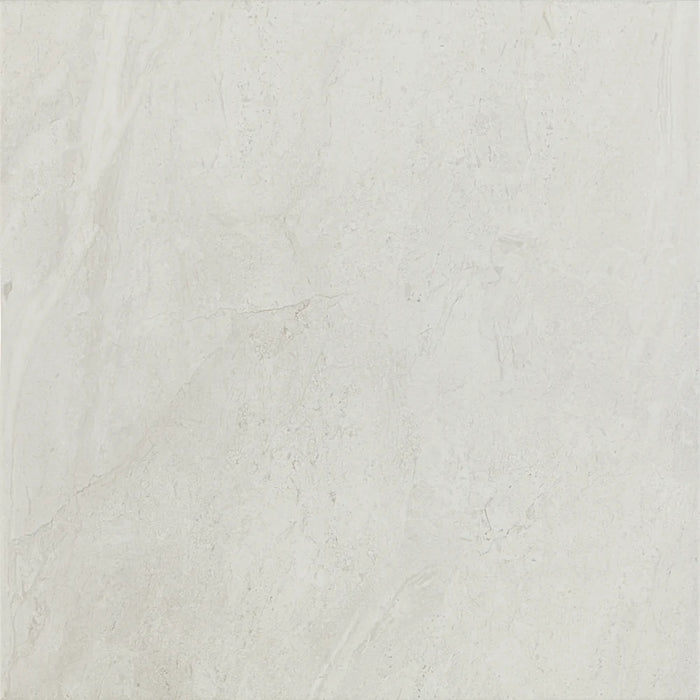 Close-up of Tropico Perla Gloss tile showing subtle grey shading and reflective surface.
