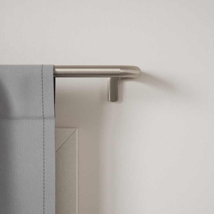 Twilight curtain pole in a stylish matt nickel finish with modern, minimalist finials — perfect for contemporary interiors.
