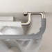 Detailed view of the Twilight Matt Nickel Double Curtain Pole brackets and double rail system for layering curtains.