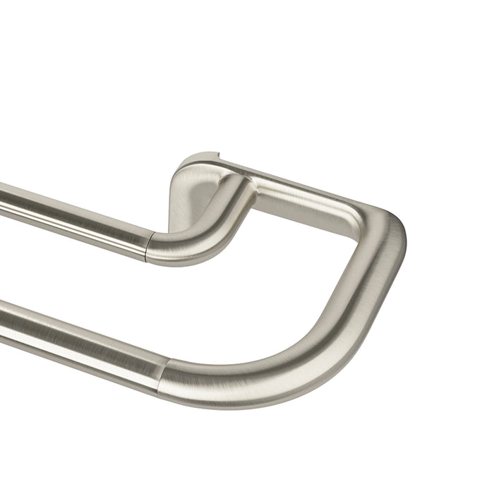 Close-up of the Twilight Matt Nickel Double Curtain Pole finial showcasing its sleek modern design and brushed matt finish.