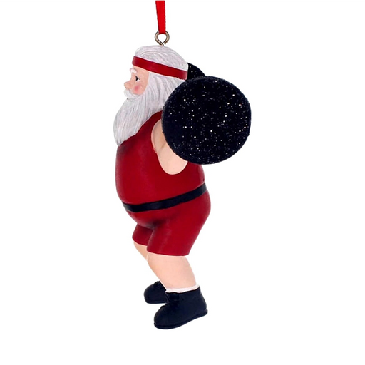 Weightlifter Santa Hanging Christmas Decoration