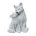 White Fox Vixen & Cub Christmas Ornament