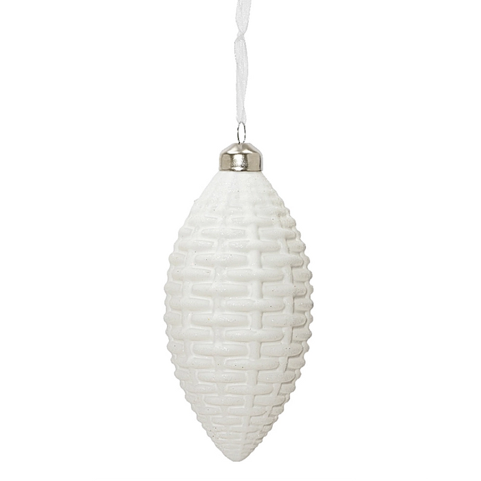 White Glitter Ornament Glass Hanging Decoration