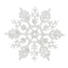 White Glitter Snowflake Hanging Christmas Decoration