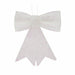 Close-up of White Hanging Glitter Bow showing detailed bow shape and sparkling glitter finish.