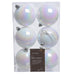 White/Iris 8cm Baubles pack of 6