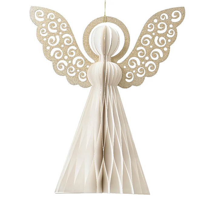 White Paper Angel Hanging Christmas Decoration