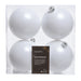 Winter White 10cm Christmas Baubles 4 Pack