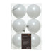 Winter White 8cm Christmas Baubles 6 Pack