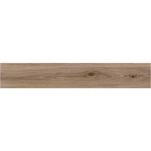 Detailed view of Woodbreak Ebony Porcelain tile highlighting its textured woodgrain and smooth matt surface.