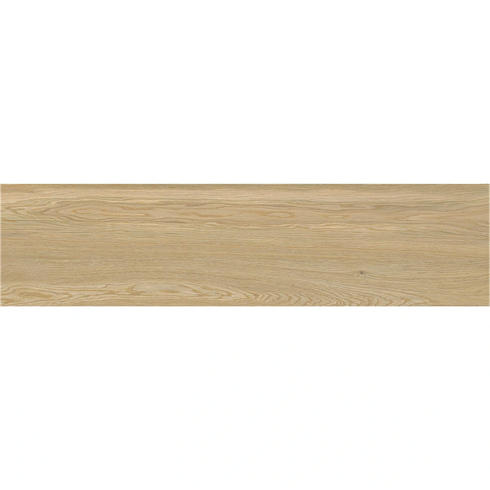 Close-up of Woodwise Cedar Porcelain tile showing detailed woodgrain texture and smooth matt finish.