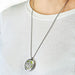 Yoga Chakra 30mm stainless steel aromatherapy diffuser necklace with essential oil locket and coloured pads