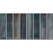 Colour variation across 8 tiles in the Alba Azul glossy ceramic wall tile range