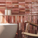 Alba Coral glossy ceramic wall tile in a bathroom setting