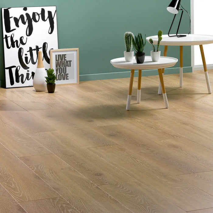 Alicante 12mm laminate flooring in a cosy living room setting