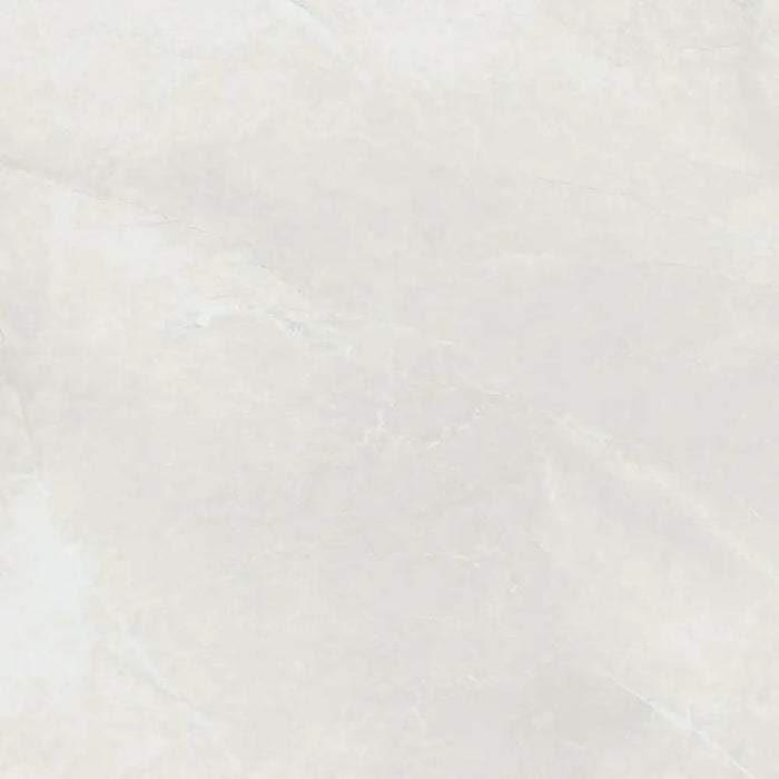 Close-up marble-effect veining detail of Altieri White polished porcelain tile