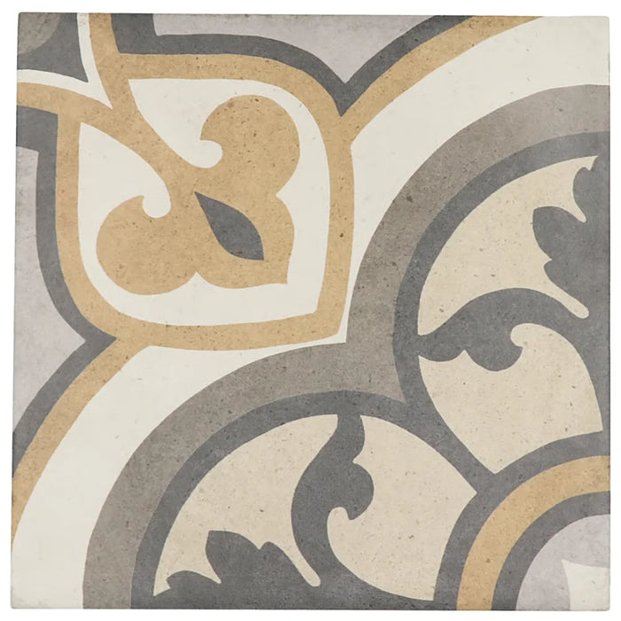 Front view of Art Nouveau Majestic Colours 20 x 20 decorative porcelain tile