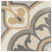 Front view of Art Nouveau Majestic Colours 20 x 20 decorative porcelain tile