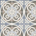 Art Nouveau Music Hall 20 x 20 patterned porcelain tile in blue, grey, taupe and cream