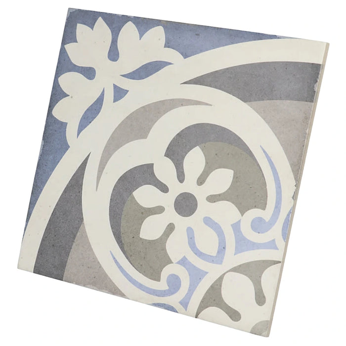 Art Nouveau Music Hall 20 x 20 decorative porcelain tile with vintage-inspired pattern