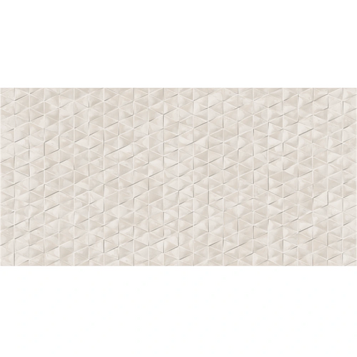 Close-up of Barrington Concept Cream 25 x 50 ceramic wall tile showing geometric textured relief
