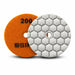 Bihui 50mm Mini Dry Polishing Pad 200 Grit – orange velcro backing and white hexagon-pattern polishing face