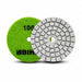 Bihui 50mm Mini Wet Polishing Pad 100 Grit – green velcro backing and white diamond polishing face