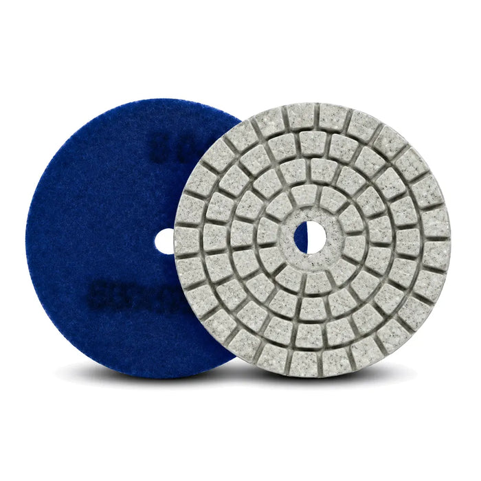 Bihui 50mm Mini Wet Polishing Pad 50 Grit – white diamond pad with blue velcro backing