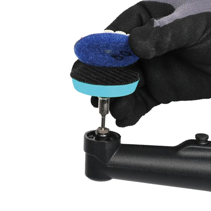 Attaching a mini polishing pad to the Velcro face of the Bihui 50mm Velcro Polishing Pad Holder