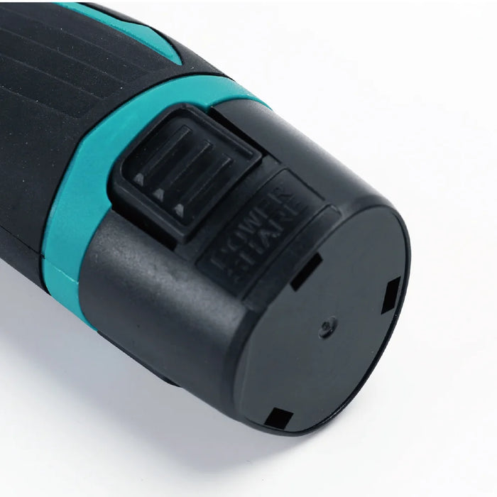 Close-up of the Bihui Mini Cordless Angle Grinder battery and release clip