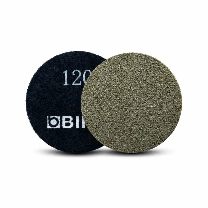 Bihui Mini Electroplated Polishing Pad 120 Grit – black velcro backing and grey electroplated diamond polishing surface