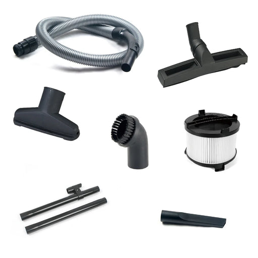 Bihui Wet/Dry Vacuum Cleaner 30Ltr accessories including hose, brushes, and filter