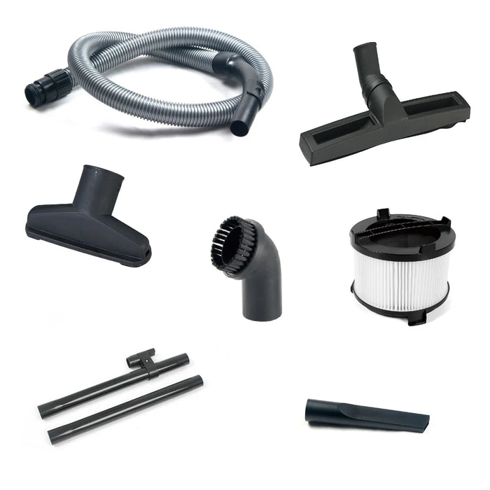 Bihui Wet/Dry Vacuum Cleaner 30Ltr accessories including hose, brushes, and filter