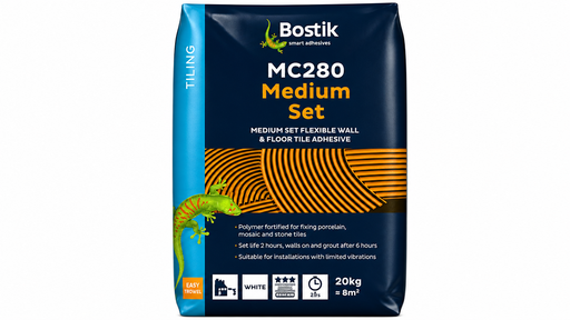 Bostik MC280 20kg white tile adhesive bag – S1 medium-set formula