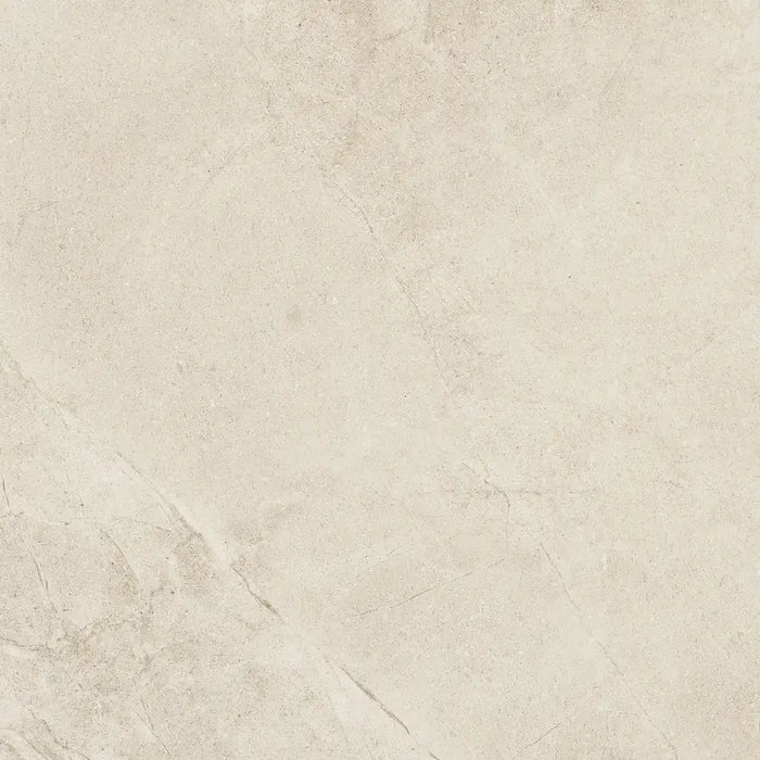 Close-up marble-effect veining detail of Brook Bone porcelain tile