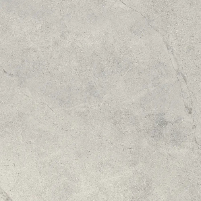 Close-up marble-effect veining detail of Brook Pearl porcelain tile