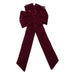 Large layered burgundy velvet-look bow with long flowing tails
