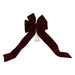 Burgundy velvet-look bow tree topper with long tails and a gold spiral base